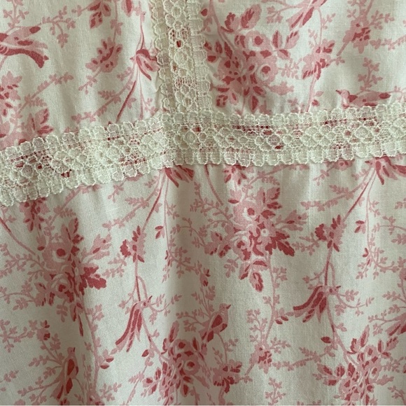 Vintage Laura Ashley Pink Floral Shabby Chic Cottage Core Mini 90’s Dress - Picture 7 of 15